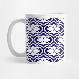 Blue Batik Floral Mug